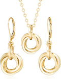 Tahmi Classy 14K Yellow Gold-Filled Circle Love Knot Set - Minimalist
