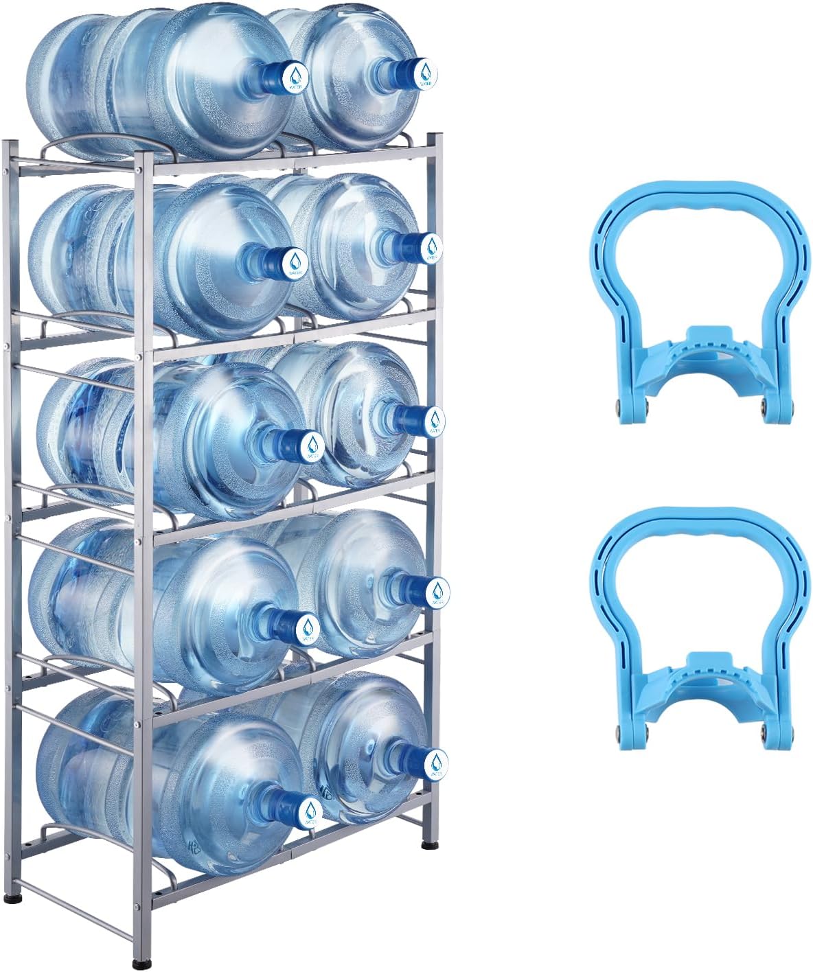 VEVOR 5 Gallon Water Jug Holder - Heavy Duty 10 Slot Rack