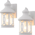 2-Pack Outdoor Wall Lights Porch Sconces White with Clear Glass