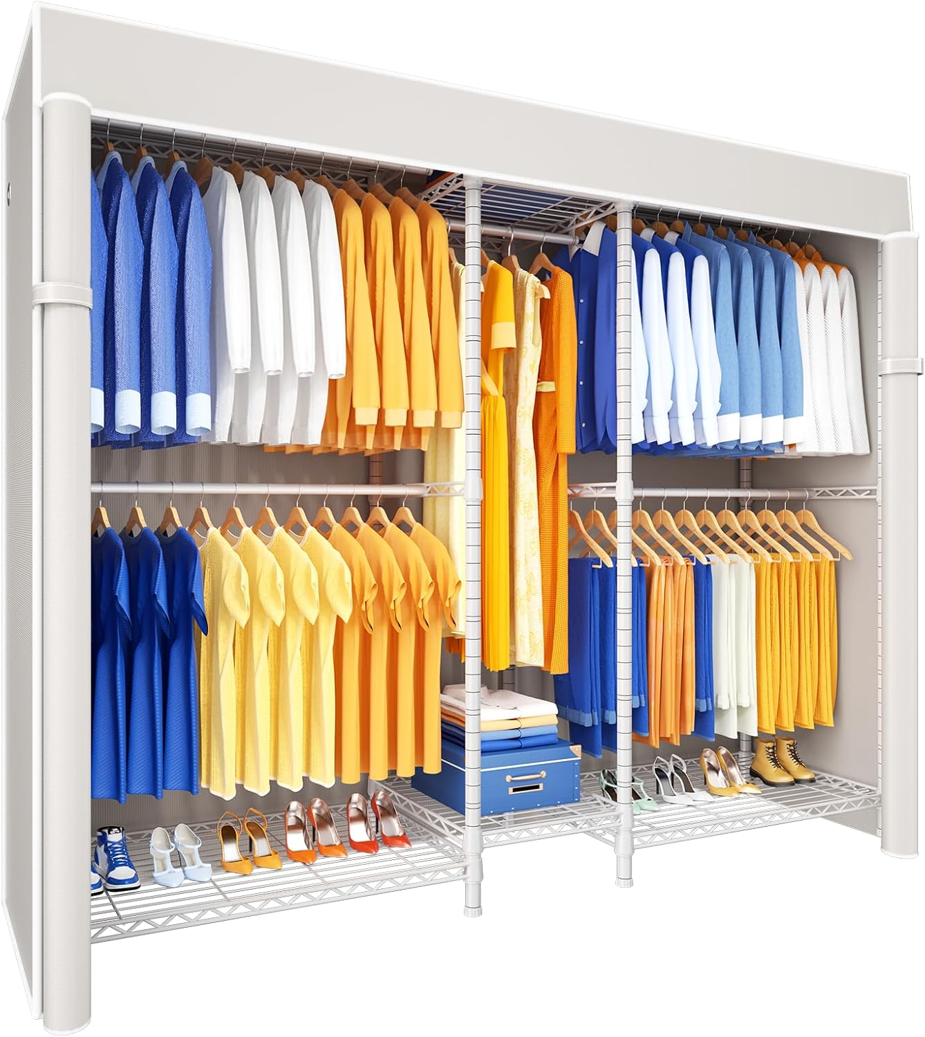 Ulif E12C Heavy Duty Closet Organizer with Adjustable Shelves
