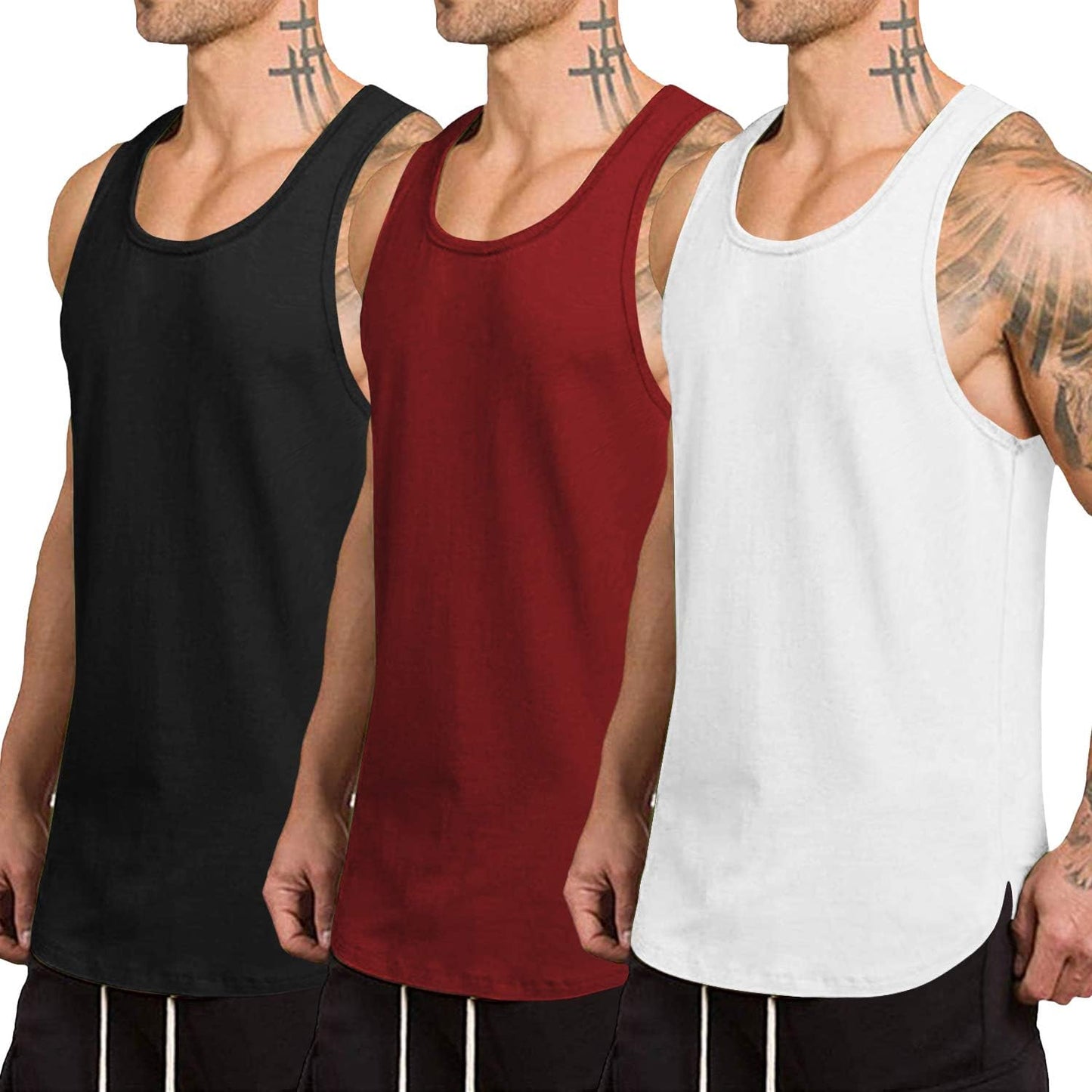 COOFANDY Men's Quick Dry Workout Tank Top 3 Pack for Fitness