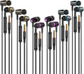 Earbuds Wired with Microphone Pack of 6 - Noise Isolating Heavy Bass
