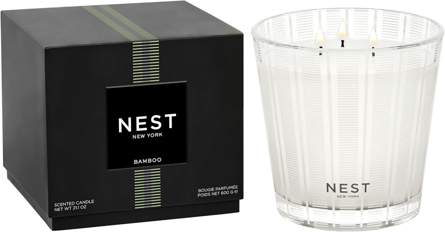NEST New York Bamboo Scented 3-Wick Candle for Home Fragrance
