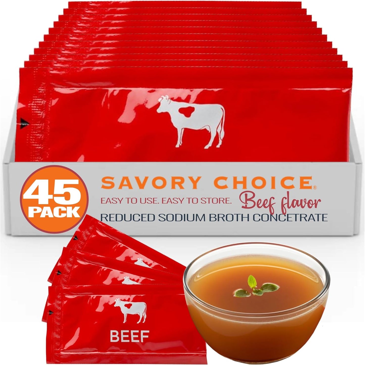 Savory Choice Reduced Sodium Beef Broth Concentrate for Quick Meals