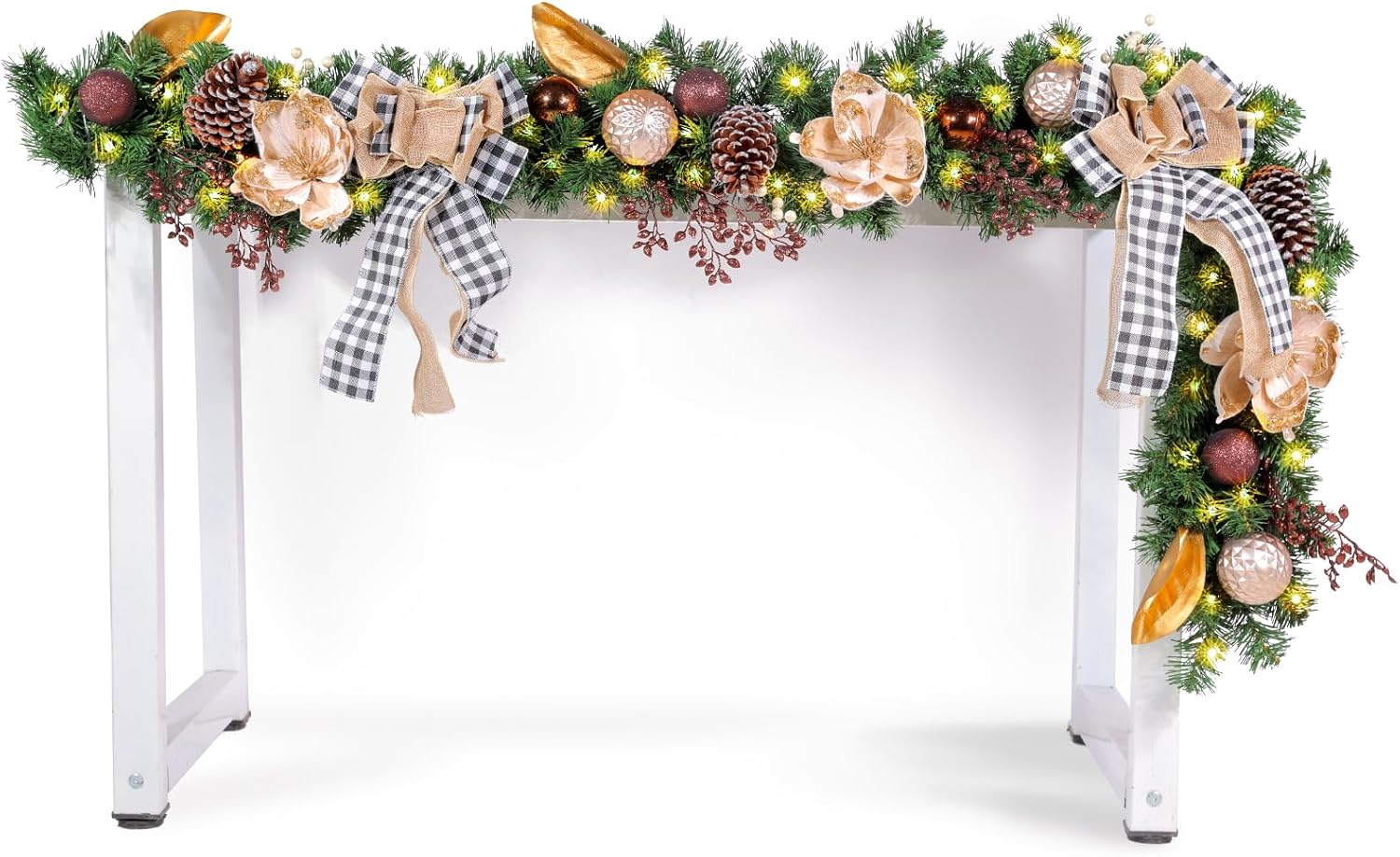 9 Feet Christmas Garland with Woodland Theme for Holiday Decor
