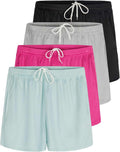 Womens Active Athletic Mesh Shorts 4 Pack - Breathable Performance In