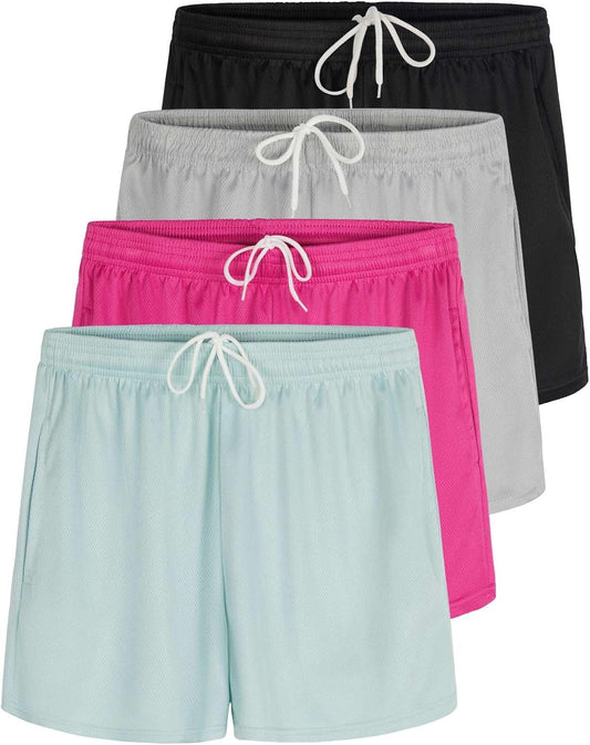 Real Essentials Womens Active Athletic Performance Mesh Shorts