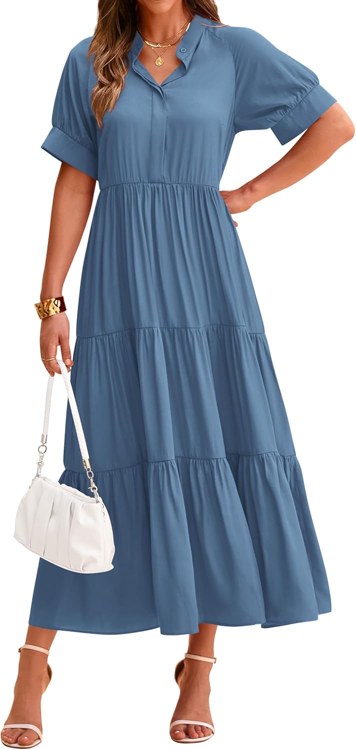 Dowerme Women's Summer Dresses 2025 Casual Short Sleeve Style