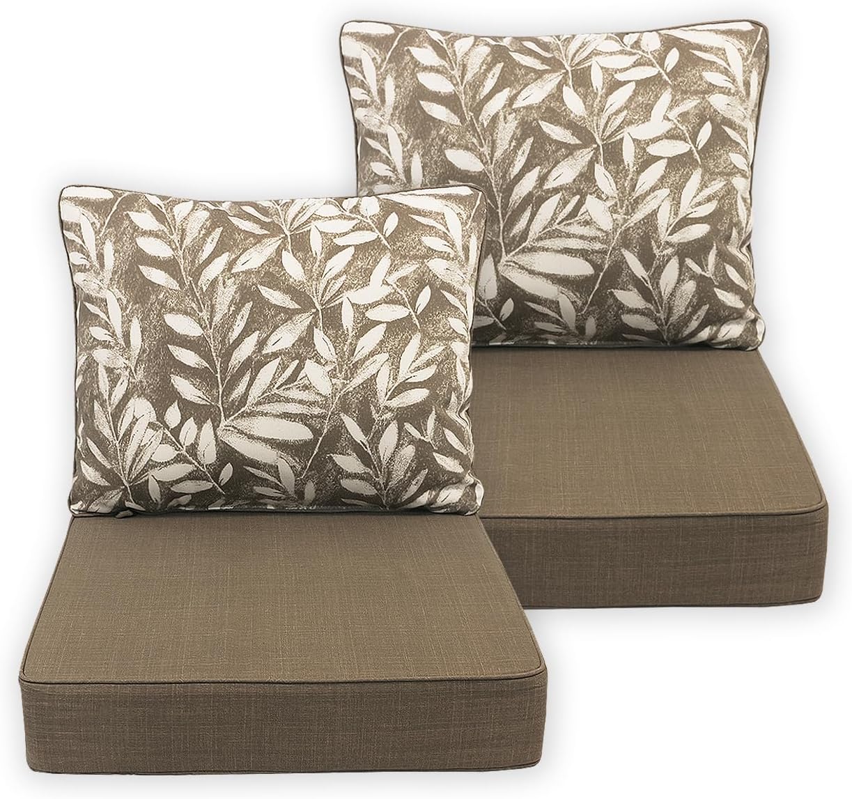 Deep Seat Cushion Set for Outdoor Furniture - Water Repellent Comfort