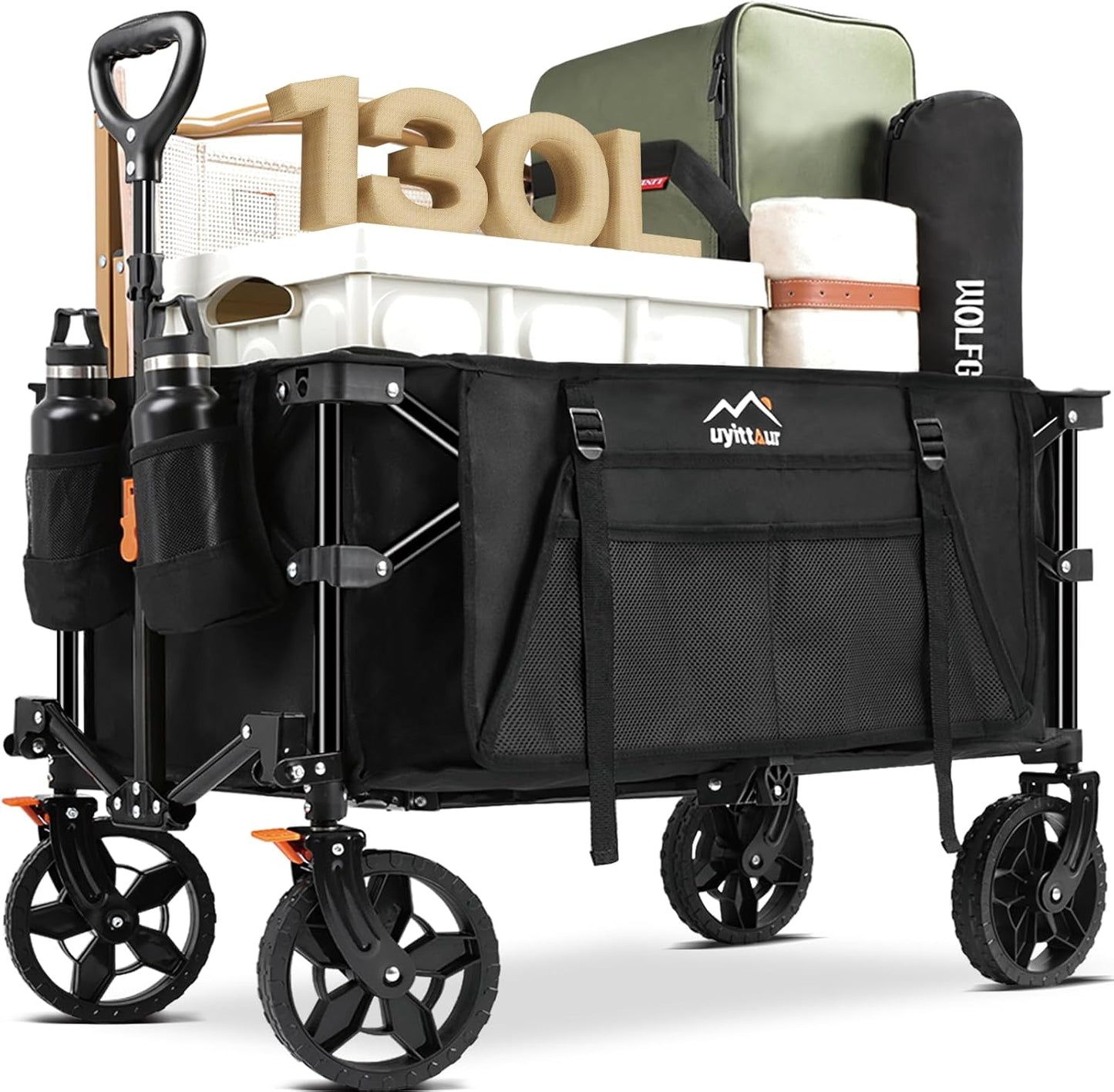 Heavy Duty Foldable Wagon Cart - Utility Champion for Shopping & Sports