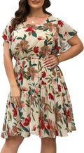Nemidor Plus Size Summer Midi Chiffon Dress - Flattering Boho Fit