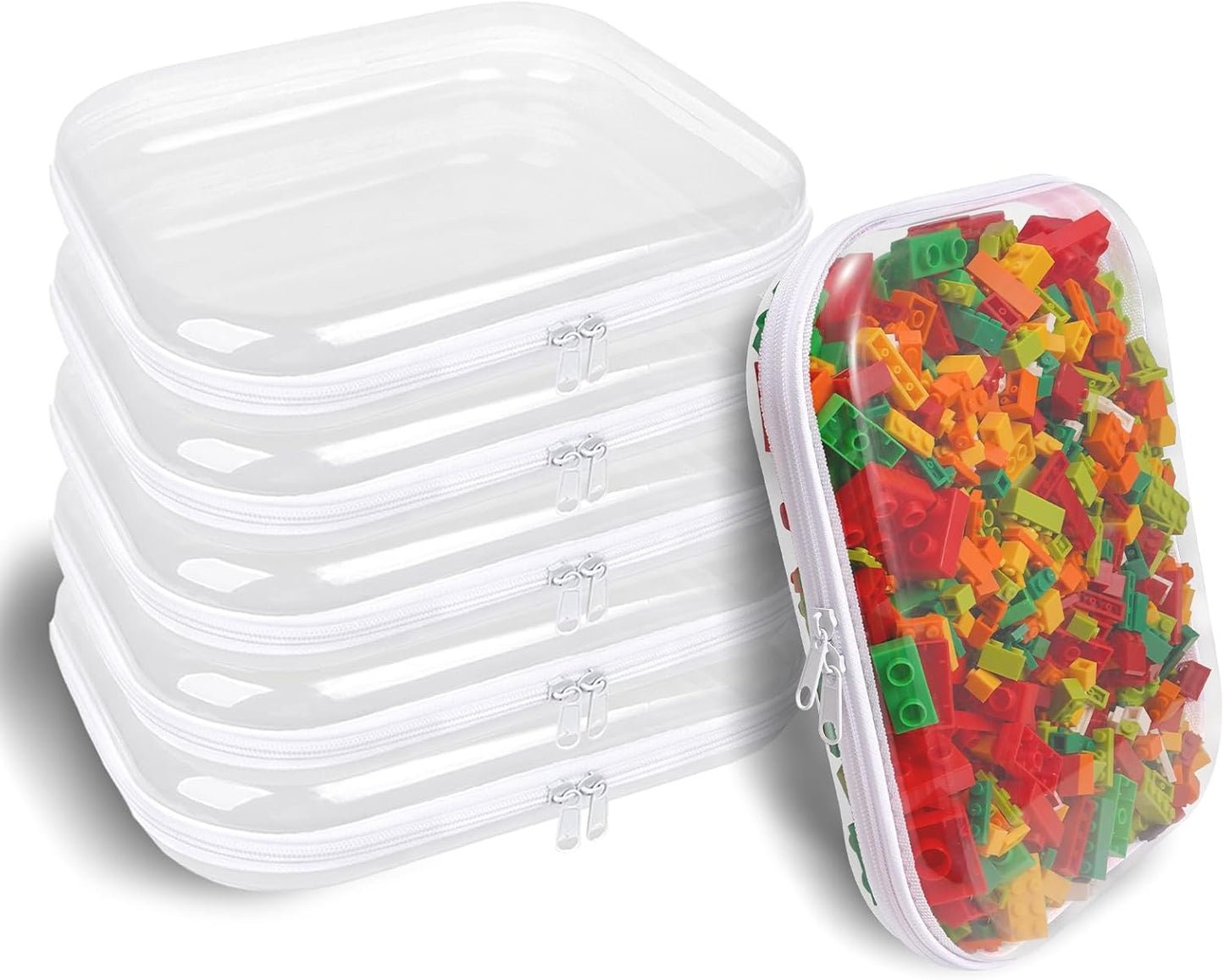 Clear Hard Shell Zipper Case Set for Travel and Organization