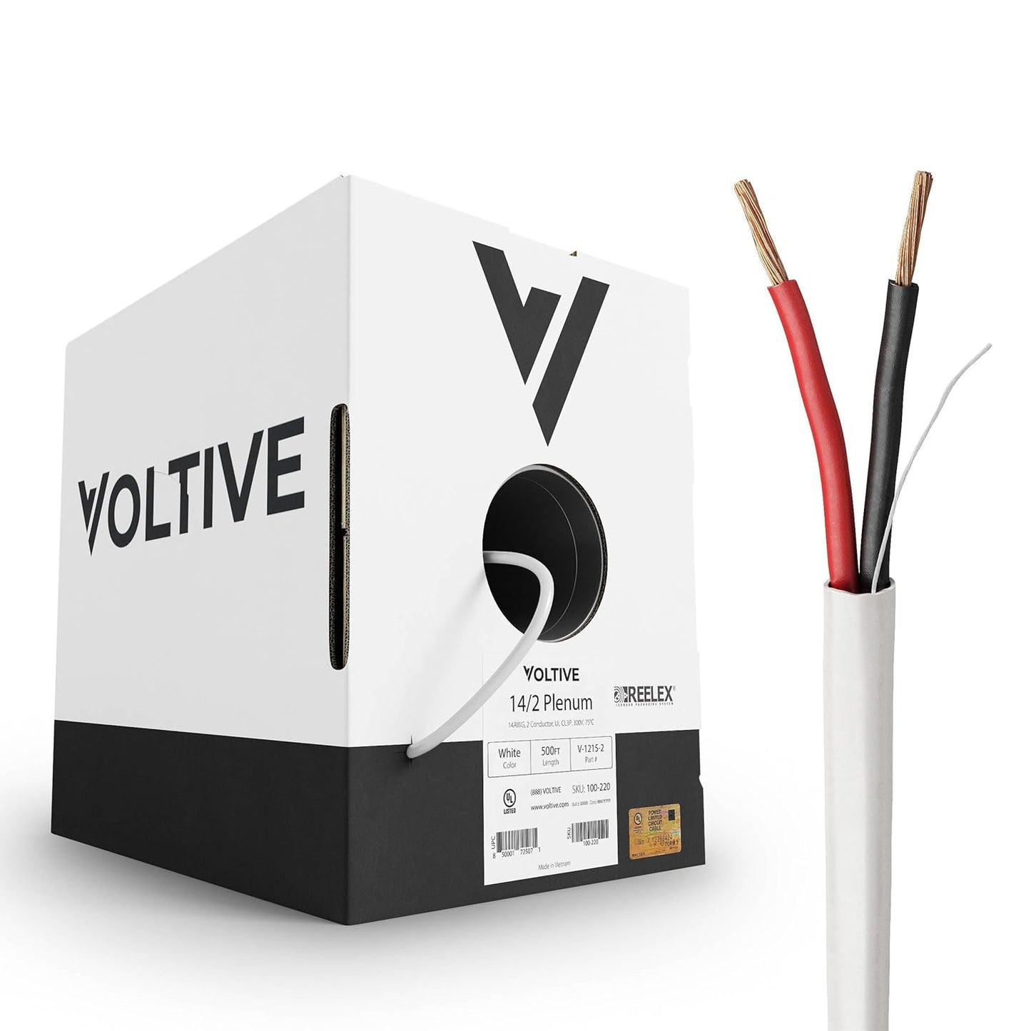 Voltive 14/2 Plenum Speaker Wire - Powerful Sound Clarity