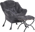 LITA Lazy Chair with Ottoman, Plush Navy - Comfortable Lounge Seat