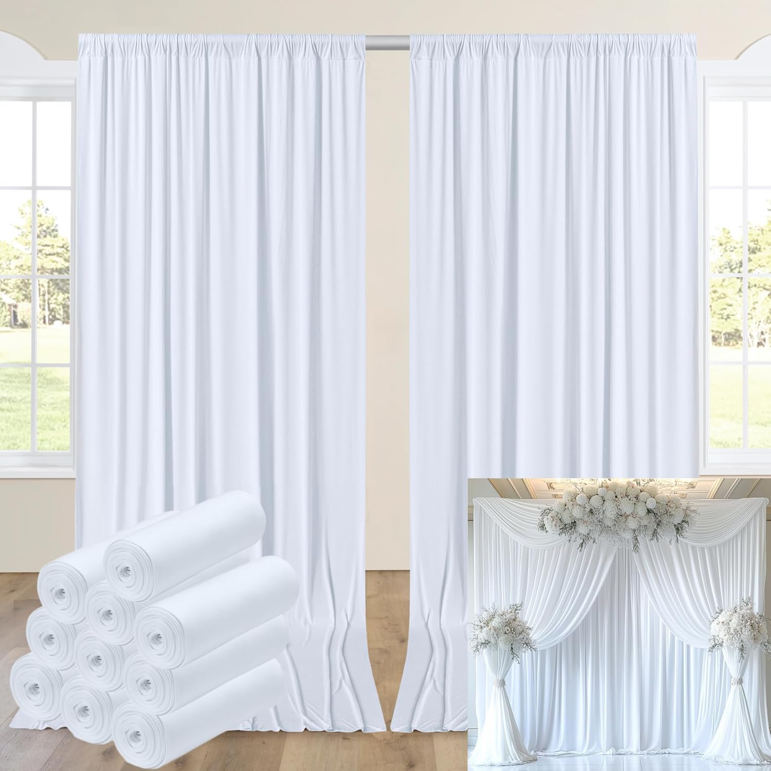 Silky White Backdrop Curtains by leegleri