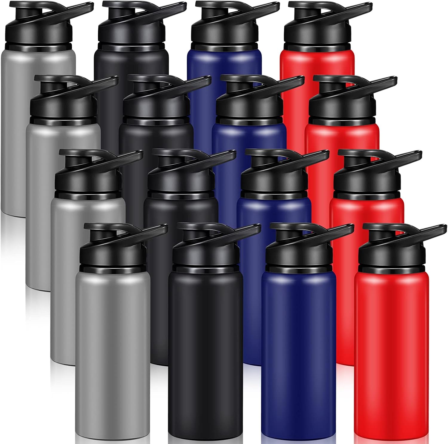 16 Pack Aluminum Water Bottles for Gym Hiking Cycling Sports