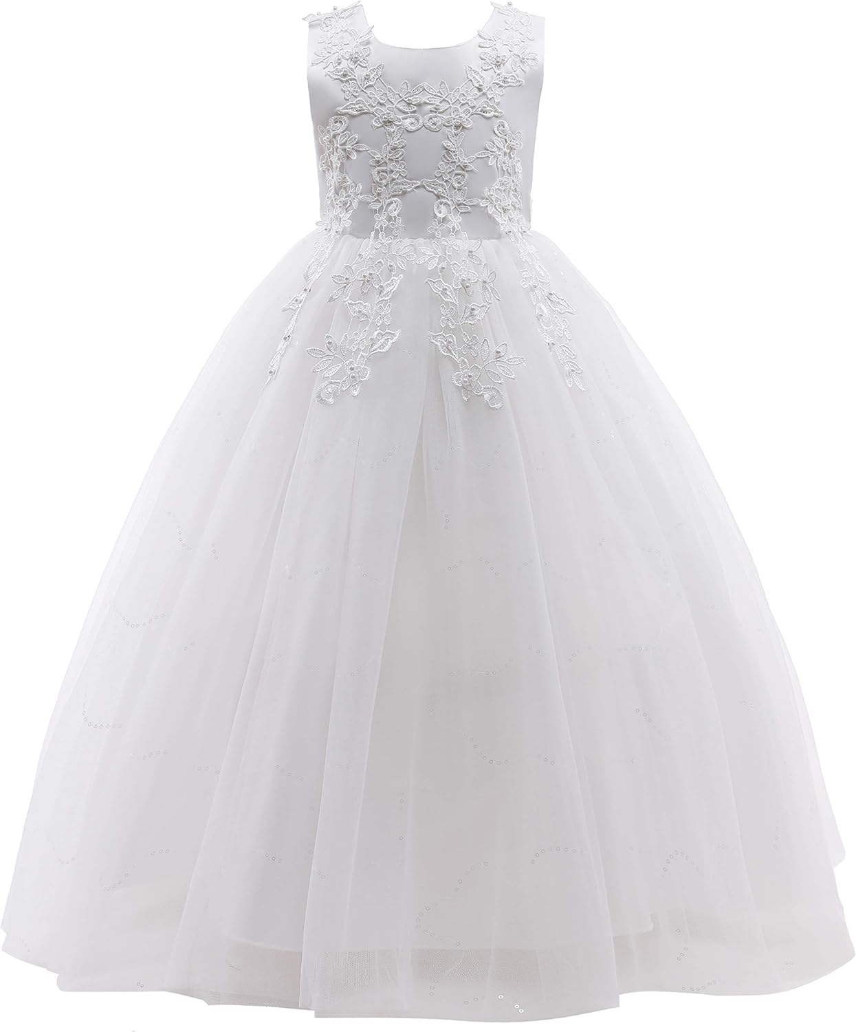 Weileenice Little Girls Lace Bridesmaid Dress for Weddings