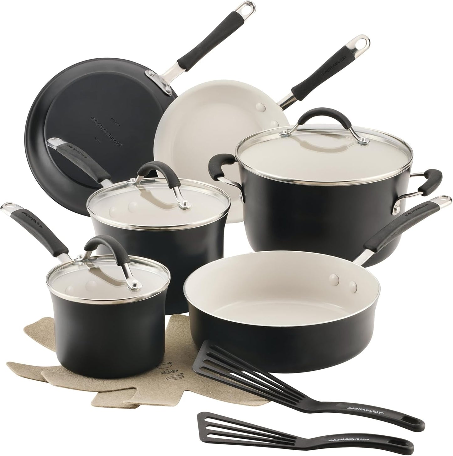 Cucina Ceramic Cookware Set - 13 Pieces for Healthy Meals