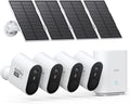 AOSU Solar Security Cameras - 4-Cam Kit with Color Night Vision
