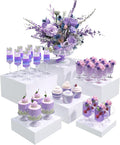 Buffet Risers Food Display Risers for Party - White Acrylic Nesting