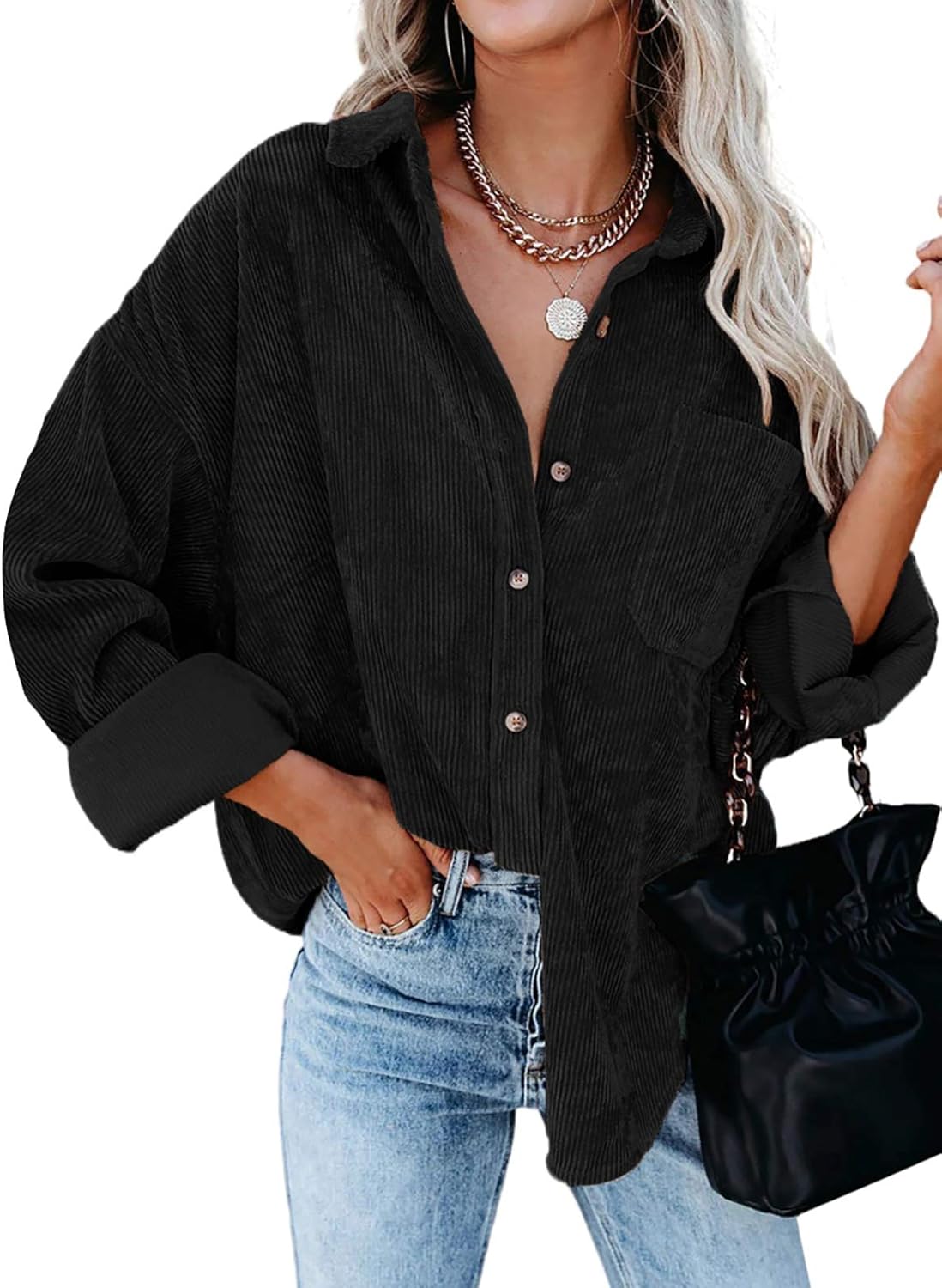 Astylish Women Corduroy Shirts for Casual Long Sleeve Style