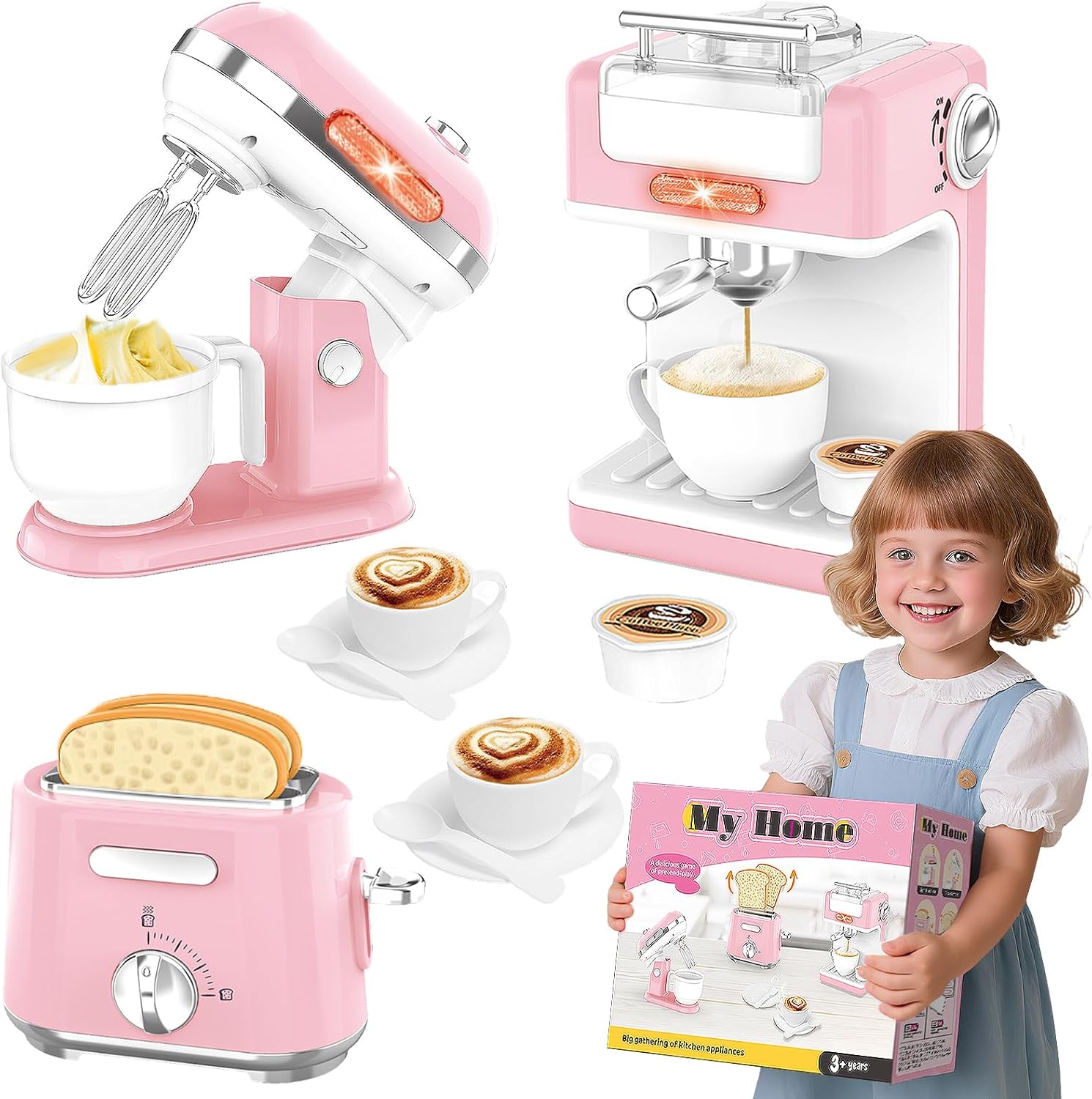 Ehome Play Kitchen Toys Set with Coffee Maker and Mixer for Kids