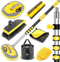 144 Inch Extendable Handle Car Wash Brush Kit for RVs and Trucks
