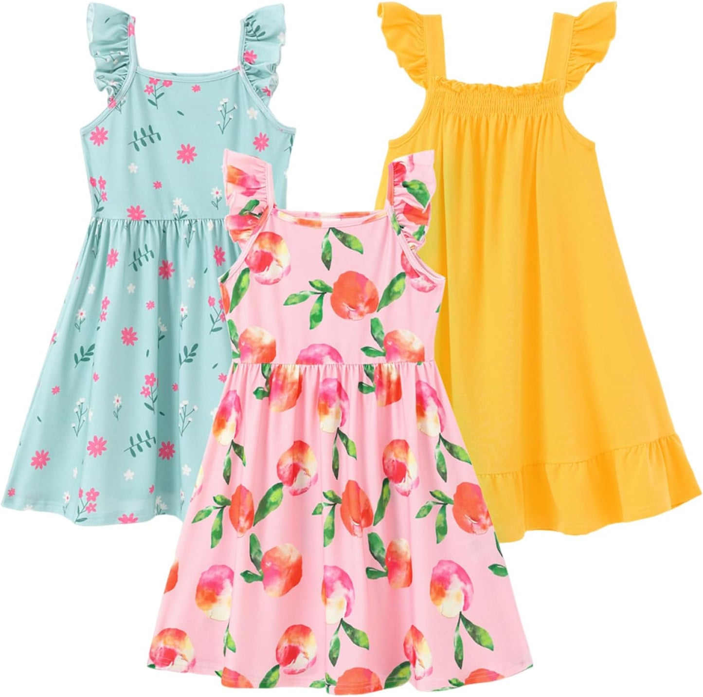 Multipack Toddler Dresses with Flamingo Stripes for Girls