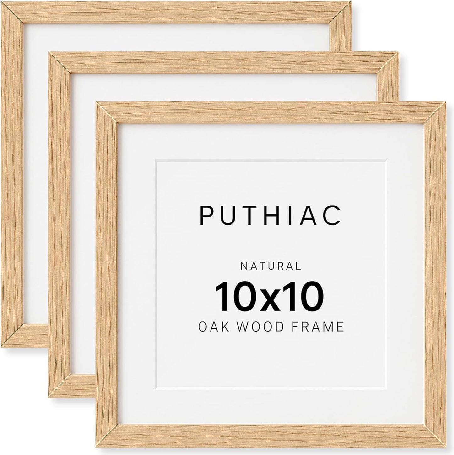 10x10 Oak Wood Picture Frame - Minimalist Design for Art Display