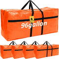 96 Gallon Foldable Moving Bags 4-Pack Orange - Heavy Duty Storage
