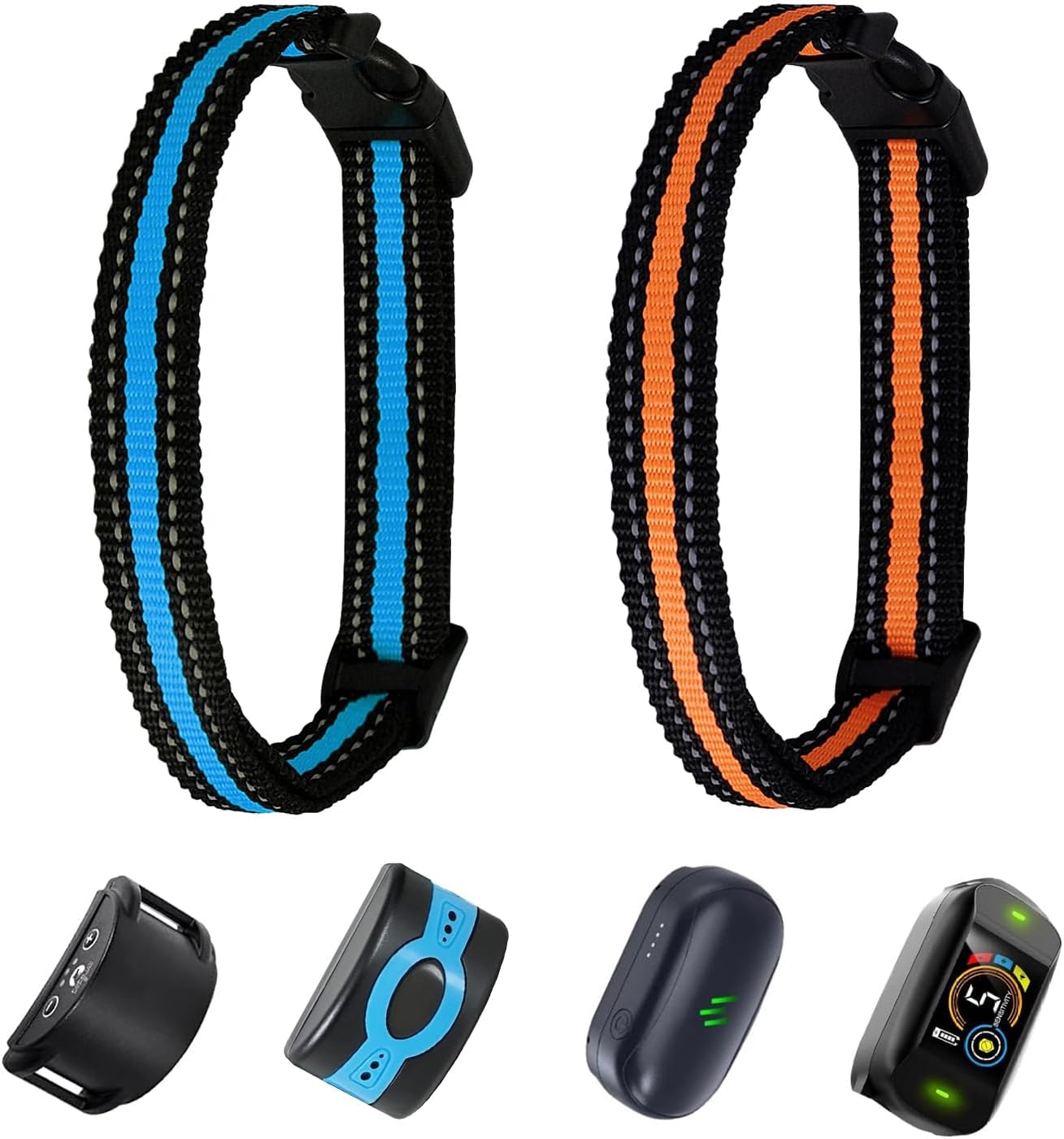 Vibrant Nylon Collar Set for Training Bark Collars, 2pc