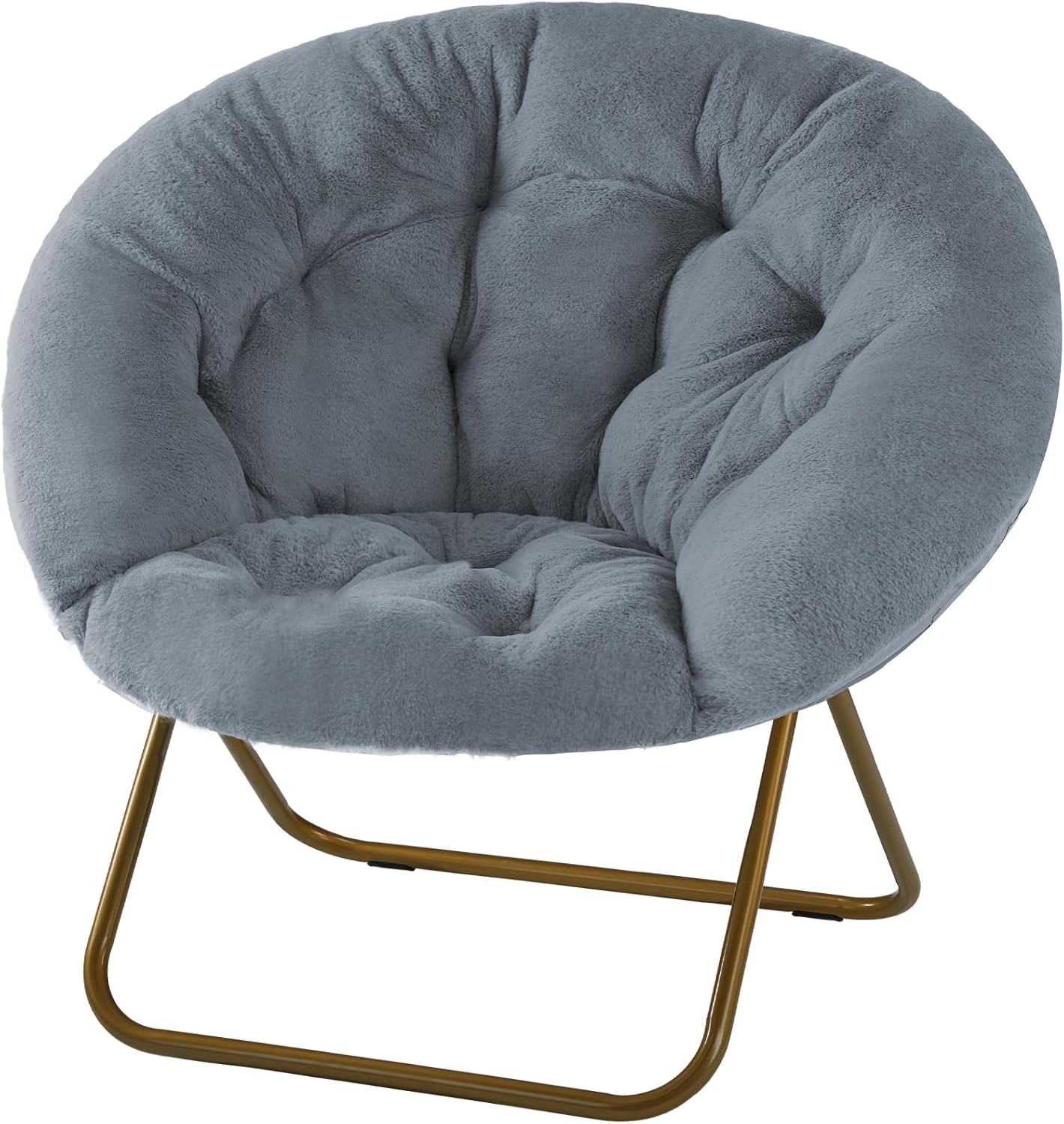 DUMOS Comfy Saucer Chair - Cozy Faux Fur Lounge Seat for All