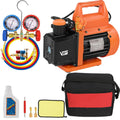 4.5 CFM AC Vacuum Pump and Gauge Set for Mini Split HVAC Systems