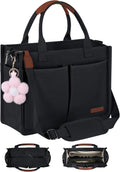 Fioretto Womens Canvas Tote Bag Purse with Compartmented Interior