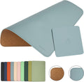 Leather Mouse Pad Double Side with Coaster - Durable Desk Mat