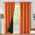 Thermal Insulated 100% Blackout Curtains 84 in 2 Panels - Burnt Orange