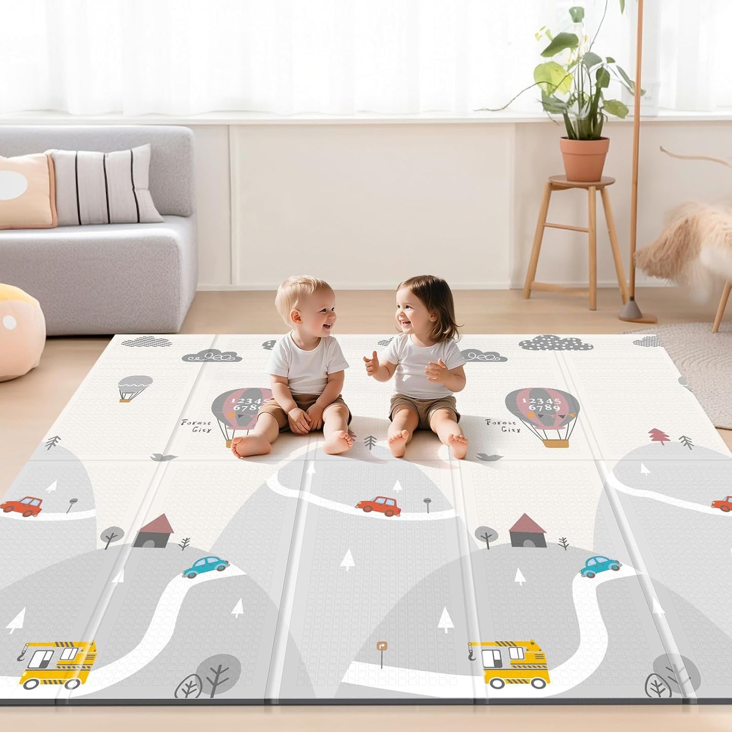 UANLAUO Baby Play Mat - Spacious Foam Crawling Mat for Toddlers