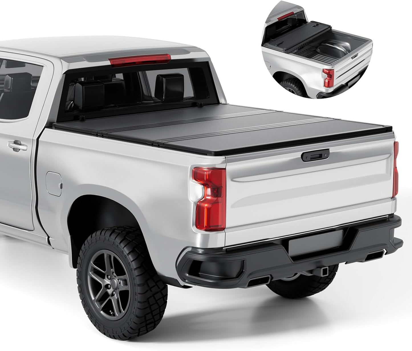 FRP Hard Folding Truck Bed Tonneau Cover for Chevy Silverado