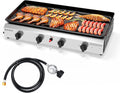 ROVSUN 4 Burner Portable Propane Griddle - 40,000 BTU Tabletop