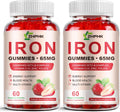 Iron Supplement Gummies 65mg Iron & 250mg Vitamin C - Strawberry