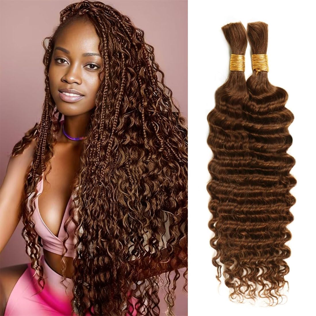 Chocolate Brown Human Braiding Hair for Stunning Boho Styles