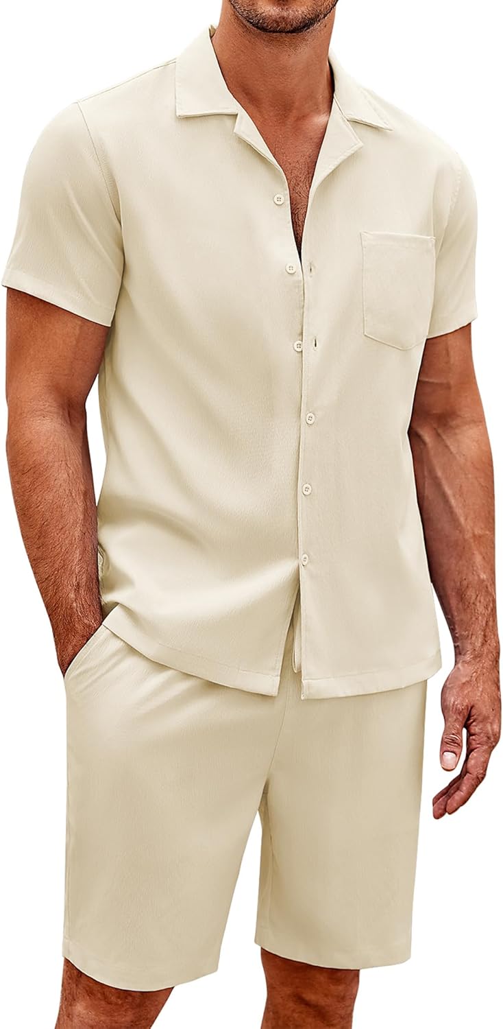 COOFANDY Mens Short Sets for Summer Beach Outfits and More