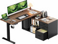 L-Shaped Executive Standing Desk 55in x 24in - Electric Adjustable