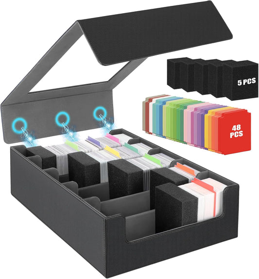 3900+ Trading Card Storage Box with 48 Dividers and Foam Supporters