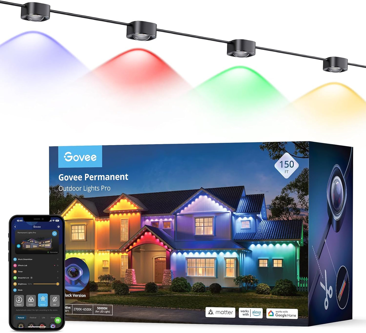Govee Permanent Outdoor Lights Pro: 150ft RGBIC LED Lighting
