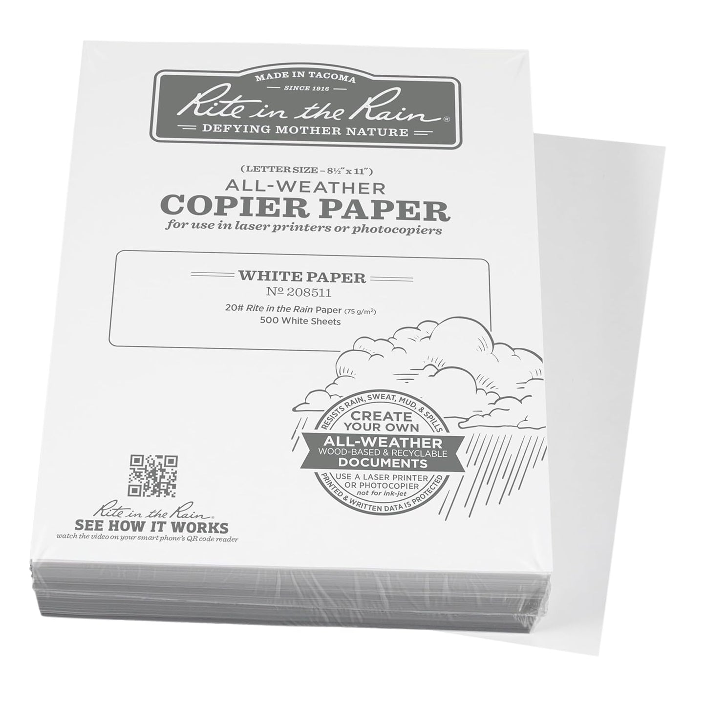 Rite in the Rain Weatherproof Copier Paper for All Conditions