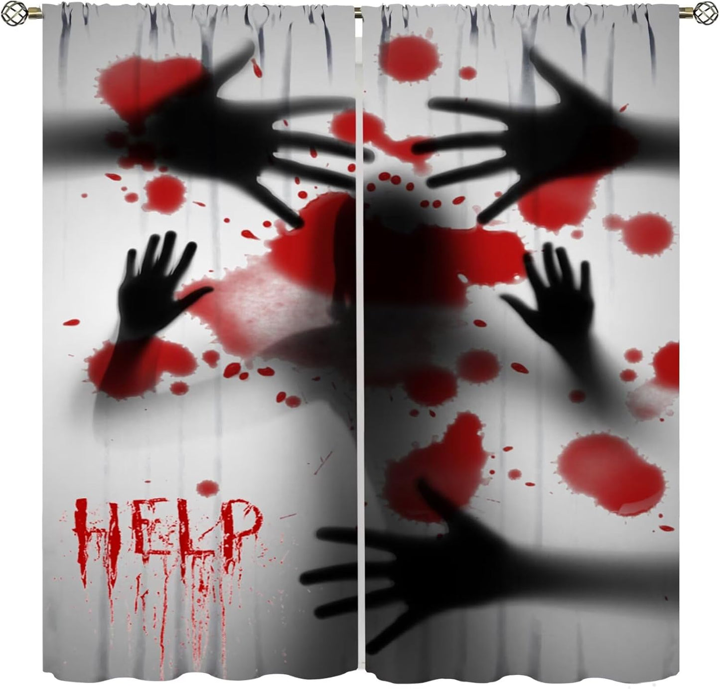 Gothic Ghost Blackout Curtains - Spooky Style Boost!