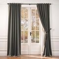 Lazzzy Velvet Curtains Grey Thermal Insulated Drapes for Luxury