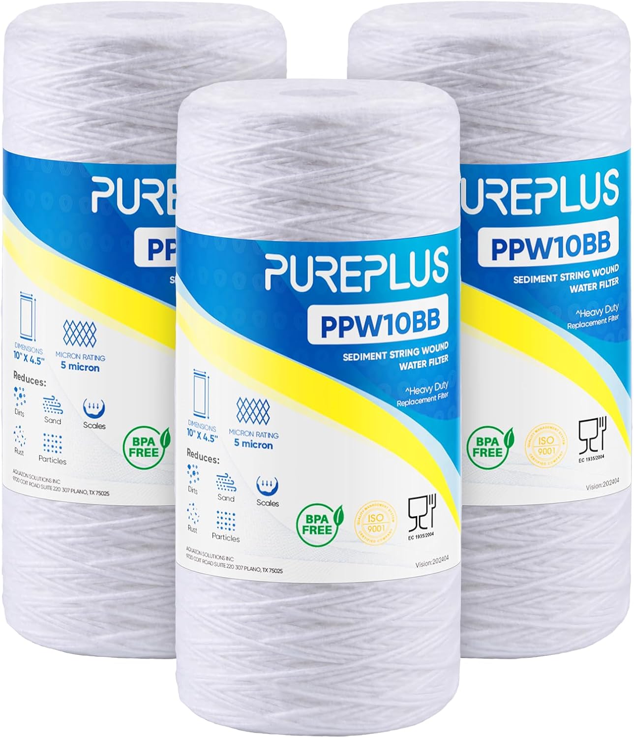 PUREPLUS 5 Micron 10 x 4.5 Whole House Sediment Filter