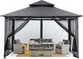 Outdoor Garden Gazebo for Patios 11x11 - Stable Steel Frame & Netting